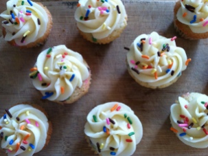 Mini Sprinkled Cupcakes