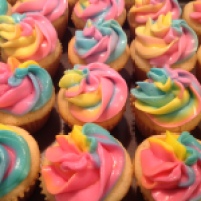 Mini Tie Dye Cupcakes