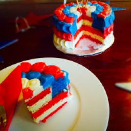 4th of July Surprise Flag Cake