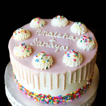 Sprinkles & Pink Ganache Cake